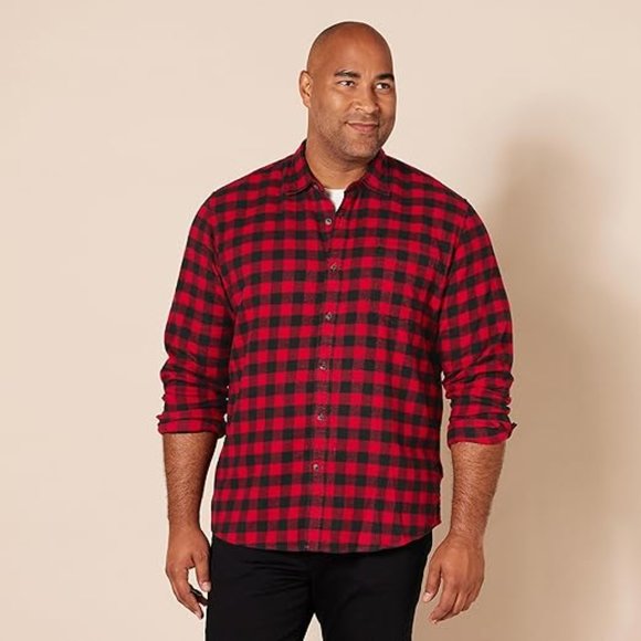 Essentials Men's Long-Sleeve Flannel Shirt (Available in Big & Tall) - Picture 3 of 7